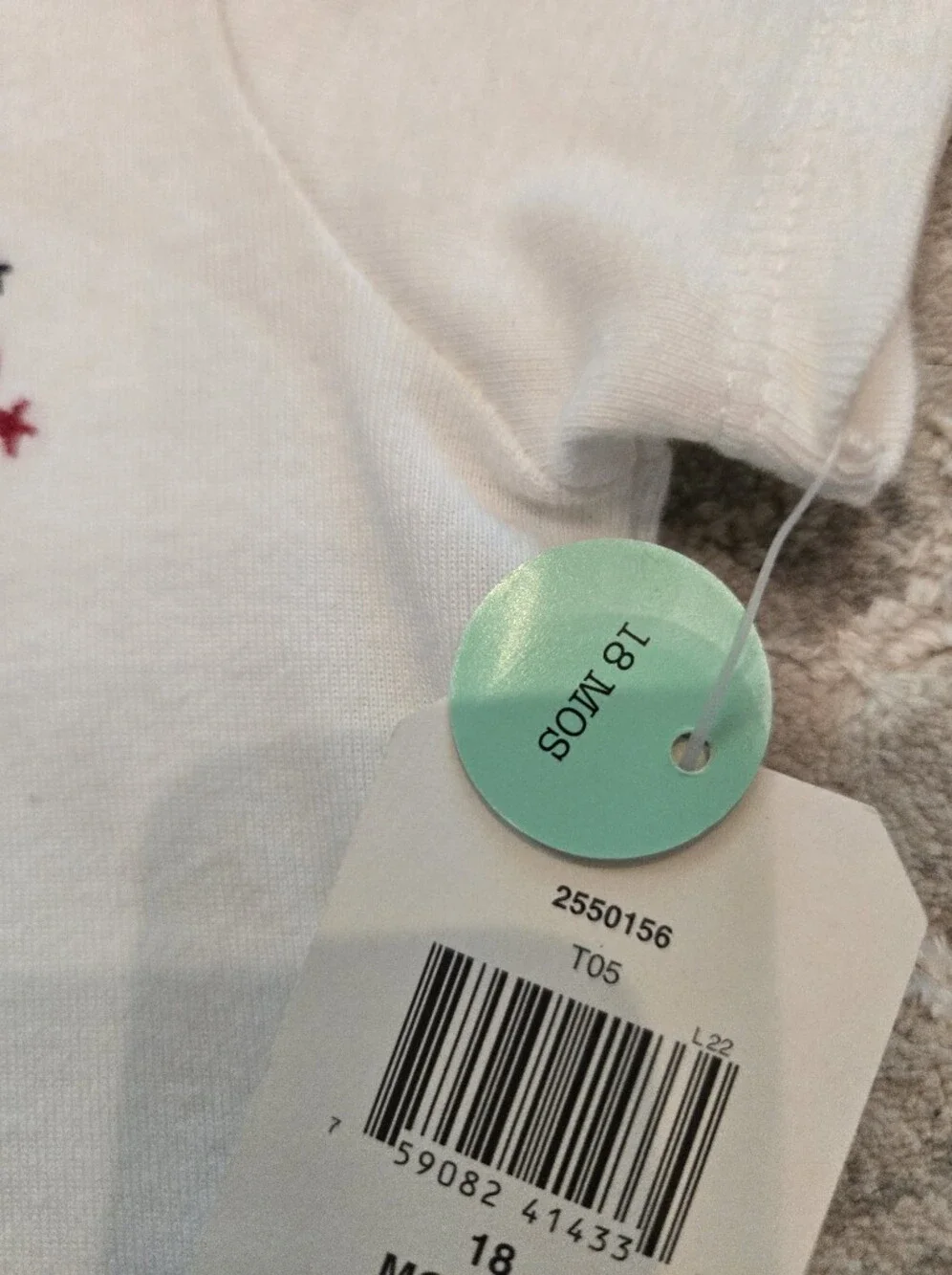 Vintage Y2k OshKosh B'gosh White Short Sleeve Tee with Patriotic Logo NWT